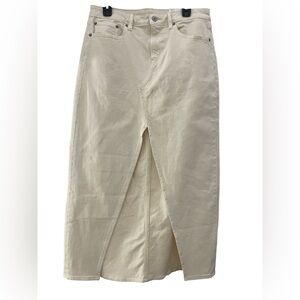 NWT American Eagle Cream Denim Low Rise Maxi Skirt